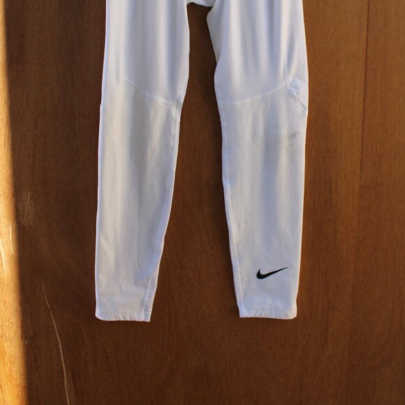 Nike Pro Dri-FIT Compression Tights Boys Large White Athletic Leggings - Picture 2 of 6